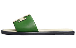 Tory Burch: Зелёные шлёпанцы 