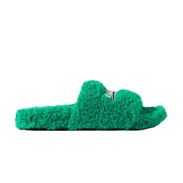 Balenciaga: Зелёные шлёпанцы  Furry