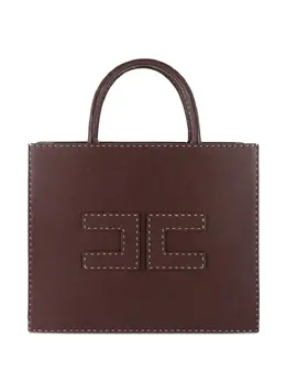 Elisabetta Franchi: Коричневая сумка-шоппер 