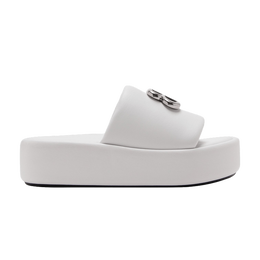Balenciaga: Белые шлёпанцы 