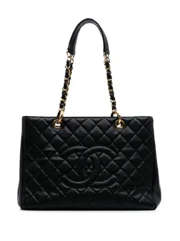 CHANEL Pre-Owned: Чёрная сумка-шоппер 
