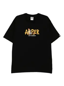 AAPE BY *A BATHING APE®: Чёрная футболка 