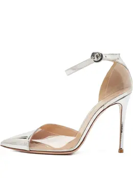 Gianvito Rossi: Серебристые туфли 