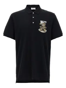 Moschino: Поло  Teddy с принтом