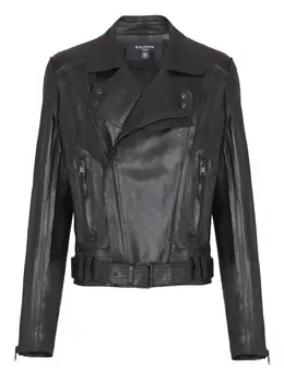 Balmain: Кожаная куртка  Biker