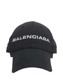 Balenciaga: Чёрная кепка 
