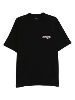 Balenciaga: Чёрная футболка 