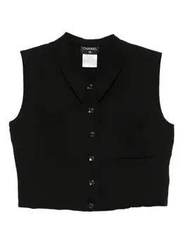 CHANEL Pre-Owned: Чёрный жилет 
