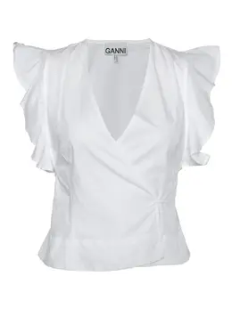 GANNI: Хлопковая блуза 