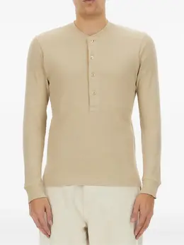 TOM FORD: Бежевая футболка  Henley