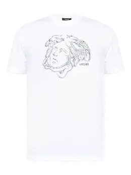 Versace: Белая футболка  Medusa