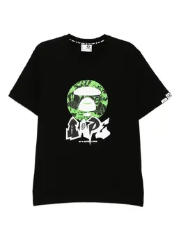 AAPE BY *A BATHING APE®: Чёрная футболка 