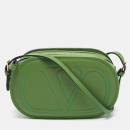 Valentino: Зелёная сумка через плечо 