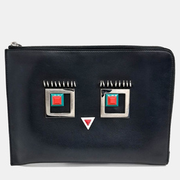Fendi: Чёрный клатч 