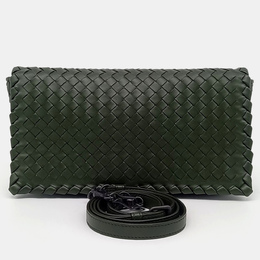 Bottega Veneta: Зелёная сумка через плечо 