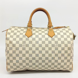 Louis Vuitton: Белая сумка  Speedy