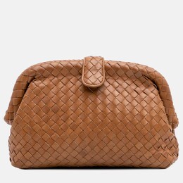 Bottega Veneta: Коричневый клатч  Intrecciato