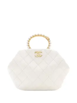 CHANEL Pre-Owned: Белый клатч 