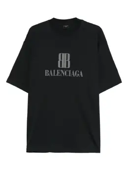 Balenciaga: Футболка  BB с принтом