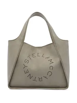 Stella McCartney: Сумка-шоппер  Stella Logo цвета хаки