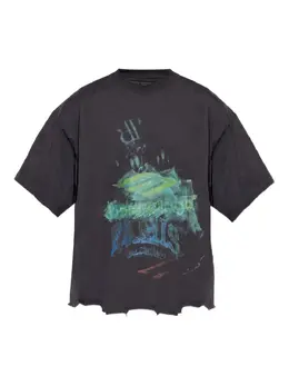 Balenciaga: Чёрная футболка 