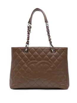 CHANEL Pre-Owned: Коричневая сумка-шоппер 