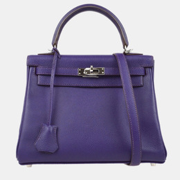 Hermes: Фиолетовая сумка  Kelly 25
