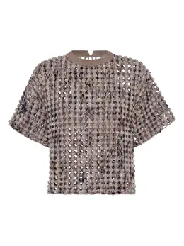Brunello Cucinelli: Топ с коротким рукавом 