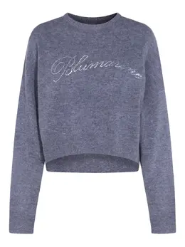 Blumarine: Свитер со стразами 