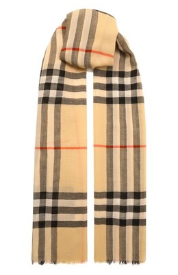 Burberry: Бежевый шарф 