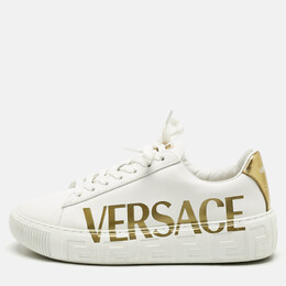 Versace: Белые кроссовки  La Greca