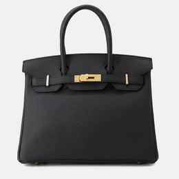 Hermes: Чёрная сумка на руку  Birkin 30