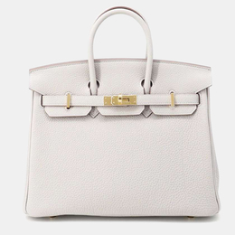 Hermes: Белая сумка на руку  Birkin 25
