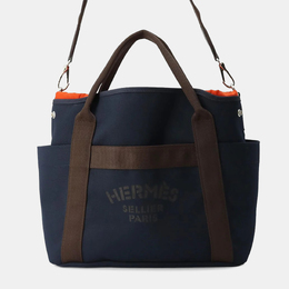 Hermes: Синяя сумка-шоппер 