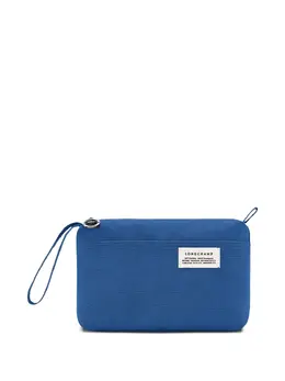 Longchamp: Голубой клатч  Le Pliage
