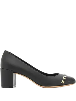 Salvatore Ferragamo: Чёрные туфли  Vara Chain