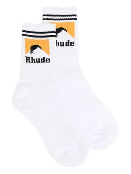 RHUDE: Белые носки 