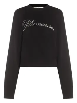 Blumarine: Свитер со стразами 