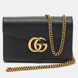 Gucci: Чёрный кошелёк  GG Marmont