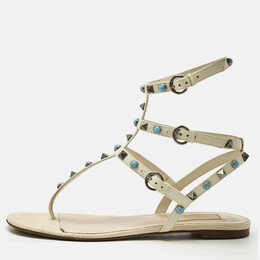 Valentino: Белые сандалии  Rockstud