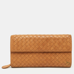 Bottega Veneta: Коричневый кошелёк  Intrecciato