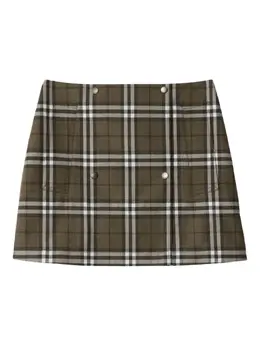 Burberry: Зелёная юбка  House Check
