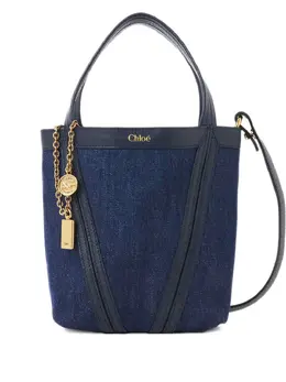 Chloé: Синяя сумка-шоппер 