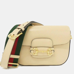 Gucci: Белая сумка  Horsebit 1955