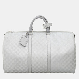 Louis Vuitton: Серебристая сумка  Keepall