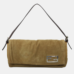 Fendi: Коричневая сумка  Baguette