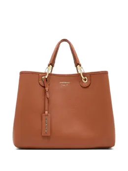 Emporio Armani: Коричневая сумка-шоппер 