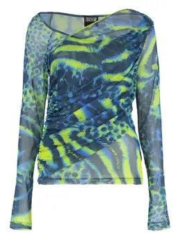 Versace Jeans Couture: Топ с животным принтом 