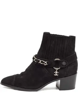 CHANEL Pre-Owned: Чёрные ботинки 