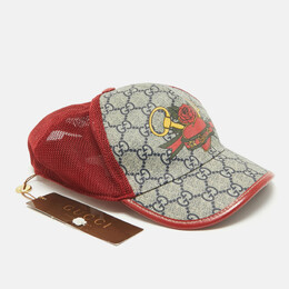 Gucci: Красная кепка  GG Supreme